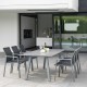 Stern Komplett-Set KARI mit Gartentisch INTERNO 220x100 cm Aluminium graphit und 6x Stapelsessel