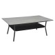 Stern GRETA Lounge-Tisch Aluminium anthrazit mit Tischplatte Silverstar 2.0 Zement hell und Ablagefach Bespannung Textilen